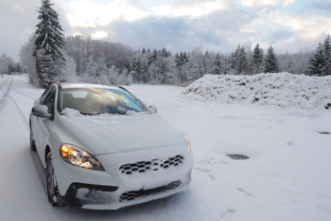 Snowy car